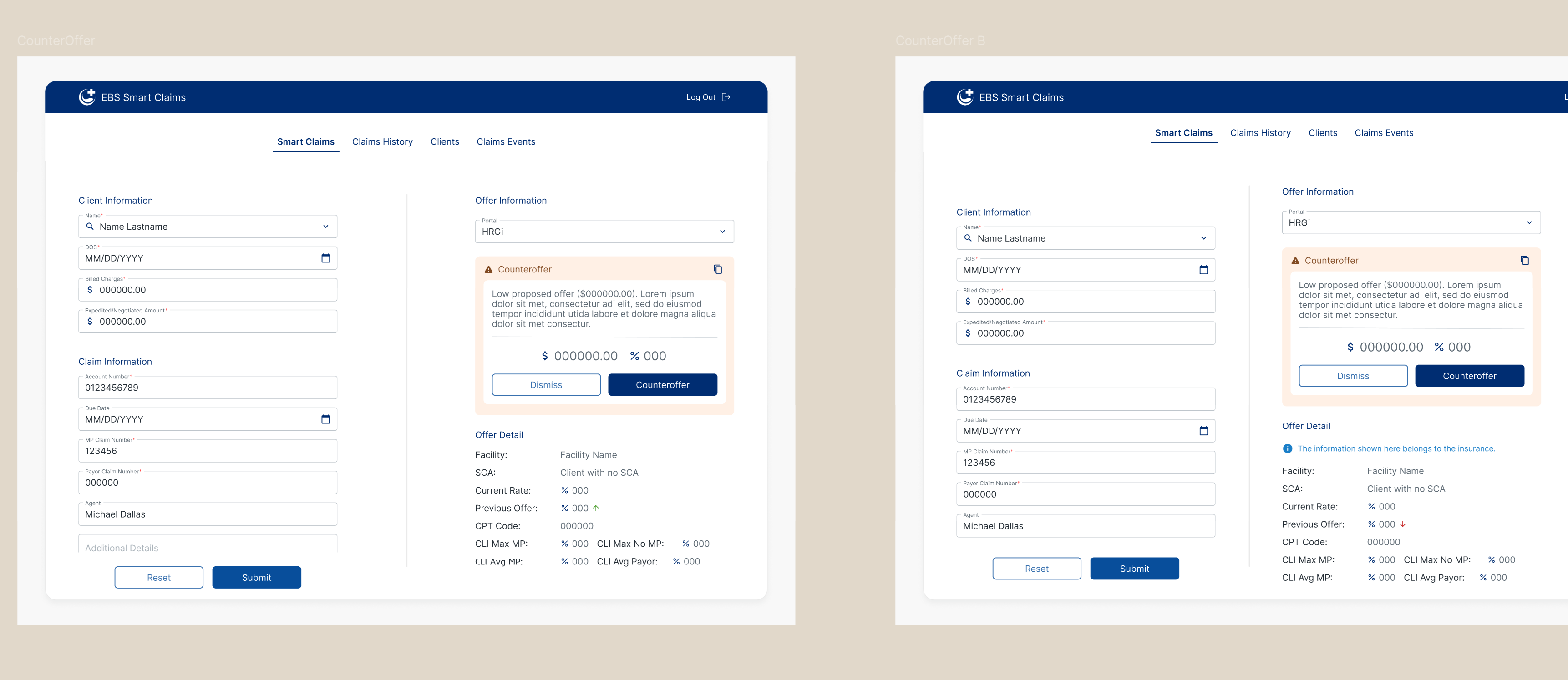 EBS Smart Claims detail